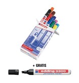 Edding Actie Edding: 1x permanent marker 3000, 10x assortie + GRATIS permanent marker E3300