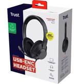 Trust Trust Ayda Max Headset, over ear, USB aansluiting, noice cancelling