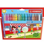 Stabilo STABILO power viltstift, etui van 24 stuks, geassorteerde kleuren