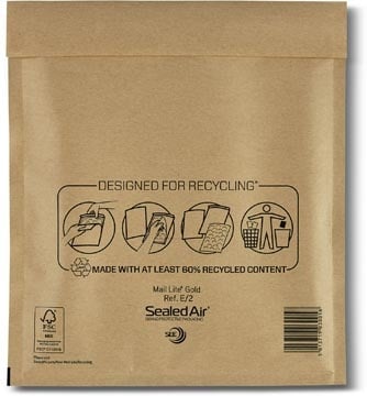 Mail Lite luchtkussenenveloppen, goud, E/2, 220 x 260 mm, doos van 200 stuks