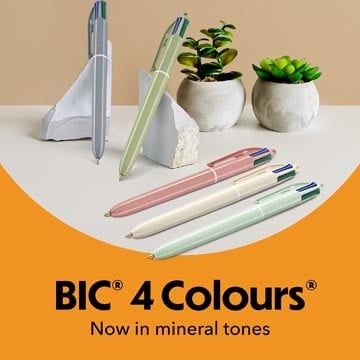 Bic Bic 4-kleurenbalpen Mineral Tones, display van 30 stuks, assorti