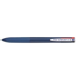 Pilot Pilot Super Grip G-4 4-kleurenbalpen, medium, klassieke inktkleuren, blauw lichaam