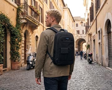 DONAU Donau Travel rugzak Rome, 9 l, 13,3 inch, zwart