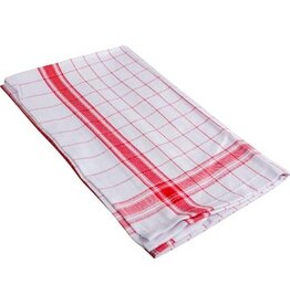 Merkloos Handdoek Adalynne, ft 50 x 70 cm, geruit, rood, pak van 3 stuks