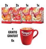 Royco ACTIE ROYCO: 2 x pompoen, 2 x tomaat balletjes, 1 x kip, 1 x asperges + 1 x 6 tassen GRATIS