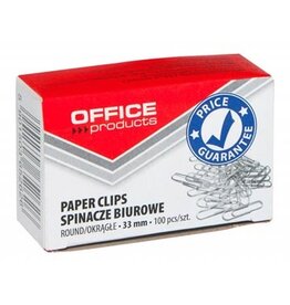 Office Products OFFICE products papierklemmen, 33 mm, gegalvaniseerd, doos van 100 stuks