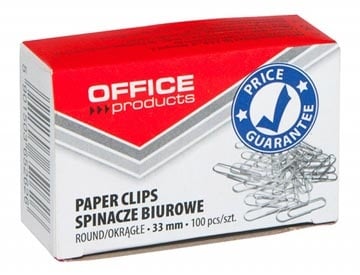 Office Products OFFICE products papierklemmen, 33 mm, gegalvaniseerd, doos van 100 stuks