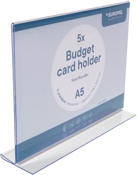 Europel Europel folderhouder Budget, met T-voet, ft A5, liggend, pak van 5 stuks