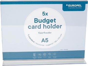 Europel Europel folderhouder Budget, met T-voet, ft A5, liggend, pak van 5 stuks