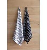 Merkloos Handdoek Christelle, ft 50 x 70 cm, geruit, wit, pak van 3 stuks