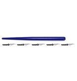 Kangaro Kangaro tekenpenhouder met kroontjes, blauw, blister van 1 houder en 5 kroontjes