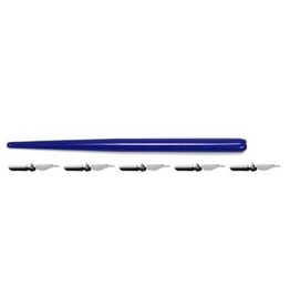 Kangaro Kangaro tekenpenhouder met kroontjes, blauw, blister van 1 houder en 5 kroontjes
