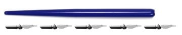 Kangaro Kangaro tekenpenhouder met kroontjes, blauw, blister van 1 houder en 5 kroontjes