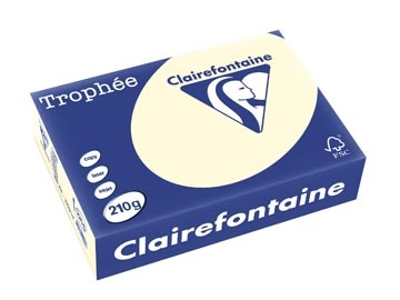 Clairefontaine Clairefontaine Trophée Pastel, gekleurd papier, A4, 210 g, 250 vel, crème