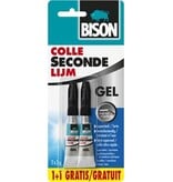 Bison Bison secondelijm, tube van 3 g, blister van 2 stuks (1 + 1 GRATIS)