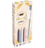 Bic Bic 4-kleurenbalpen Pearl, doos van 12 stuks, assorti