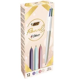 Bic Bic 4-kleurenbalpen Pearl, doos van 12 stuks, assorti