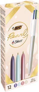 Bic Bic 4-kleurenbalpen Pearl, doos van 12 stuks, assorti