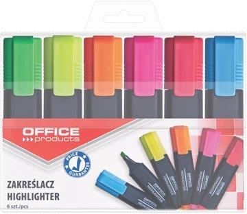 Office Products OFFICE products markeerstift, 1-5 mm, geassorteerde kleuren, etui van 6 stuks