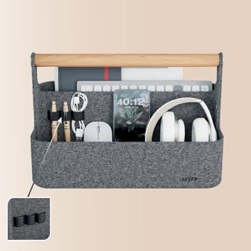 Leitz Leitz draagbare bureau organizer, met handvat, vilt, grijs