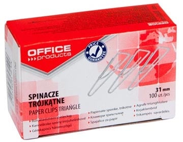 Office Products OFFICE products papierklemmen, 31 mm, gegalvaniseerd, driehoekig, doos van 100 stuks