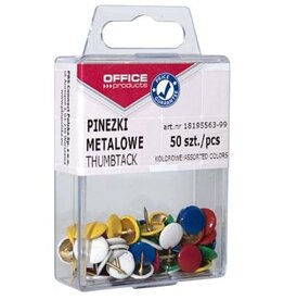 Office Products OFFICE products punaises, geassorteerde kleuren, plastic ophangdoosje van 50 stuks