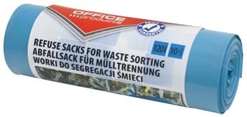 Office Products OFFICE products vuilniszak, LDPE, 35 micron, 120 liter, blauw, rol van 10 stuks