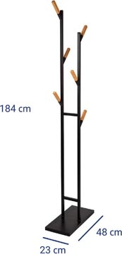 Maul MAUL kapstok Rima, uit metaal, hoogte 183 cm, 6 afneembare ophanghaken, bruin/zwart