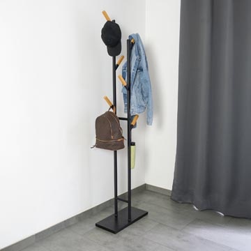 Maul MAUL kapstok Rima, uit metaal, hoogte 183 cm, 6 afneembare ophanghaken, bruin/zwart