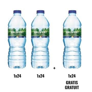 ACTIE VALVERT: 2 + 1 GRATIS: Valvert water, fles van 50 cl, pak van 24 stuks (ref. 53801)