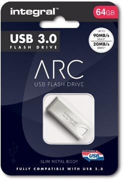 Integral Integral ARC USB stick 3.0, 64 GB, zilver