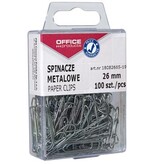 Office Products OFFICE products papierklemmen, 26 mm, metaal, plastic ophangdoosje van 100 stuks