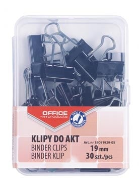 Office Products OFFICE products foldbackclip, zwart, 19 mm, plastic doos van 30 stuks