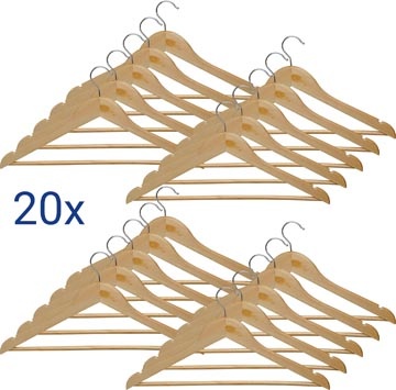 Maul MAUL kleerhanger Mira, uit hout, pak van 20 stuks