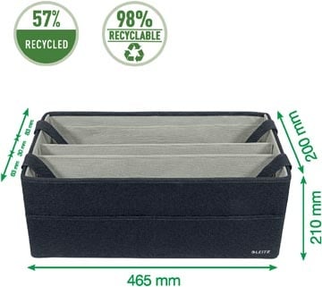 Leitz Leitz draagbare bureau organizer Hot Desking, met draagriemen, grijs