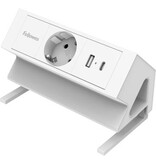 Fellowes contactdoos Power Desk, 1 stopcontact + 1 x USB-A + 1 x USB-C, wit, voor Nederland