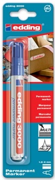 Edding Edding permanent marker 3000 blauw, op blister