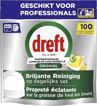 Dreft Dreft Pro Original vaatwastabletten, Lemon, pak van 100 capsules