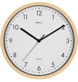 Maul MAUL wandklok Grain, quartz, diameter 31 cm, kunststof kader, licht hout