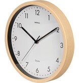 Maul MAUL wandklok Grain, quartz, diameter 31 cm, kunststof kader, licht hout