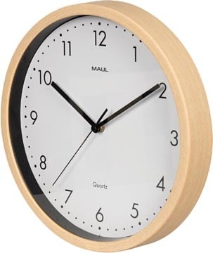 Maul MAUL wandklok Grain, quartz, diameter 31 cm, kunststof kader, licht hout
