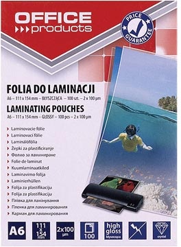 Office Products OFFICE products lamineerhoes A6, 200 micron (2 x 100 micron), pak van 100 stuks