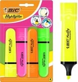 Bic Bic markeerstift Highlighter Flat, geassorteerde kleuren, blister van 4 stuks