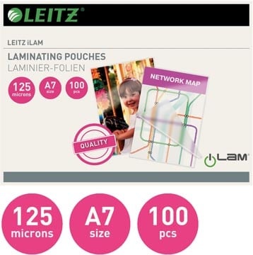 Leitz Leitz Ilam lamineerhoes ft A7, 250 micron (2 x 125 micron), pak van 100 stuks