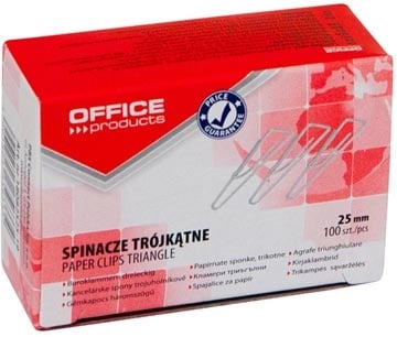 Office Products OFFICE products papierklemmen, 25 mm, gegalvaniseerd, driehoekig, doos van 100 stuks