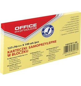 Office Products OFFICE products memoblok, 76 x 127 mm, 100 vel, geel