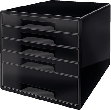Leitz Leitz Dual Black ladenblok met 5 laden, zwart