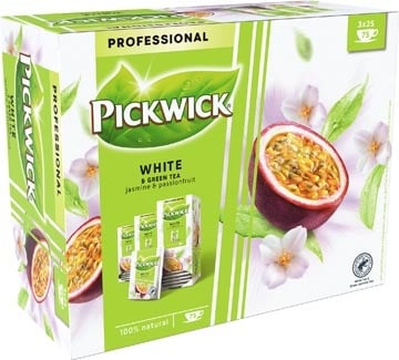 Pickwick Pickwick thee, groene thee jasmijn passievrucht, pak van 25 zakjes