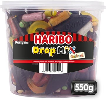 Haribo Haribo snoepgoed Drop mix gekleurd, emmer van 550 g