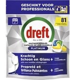 Dreft Dreft Pro Platinum vaatwastabletten, Lemon, pak van 81 capsules